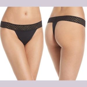 NWT $25 Thinx [ PLUS 3X ]‎ Lace Period Light Absorbency Thong in Black